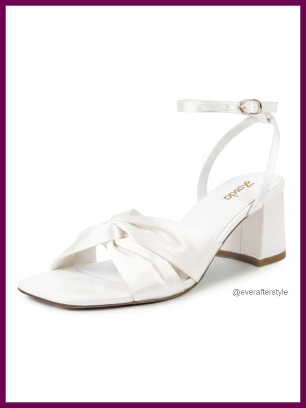 Women's Block Heel Sandals Satin Comfortable Wedding Heels 2.75 Inch